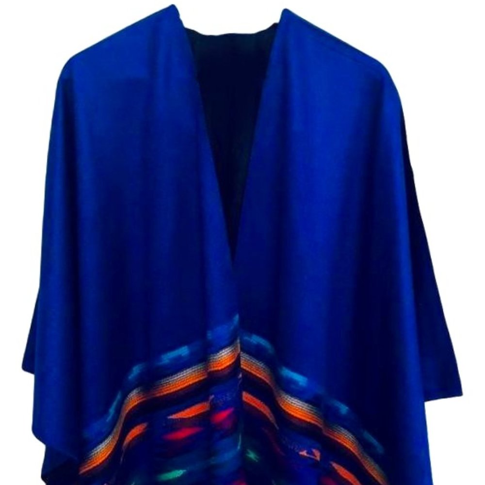Alpaca poncho - Blue Electric